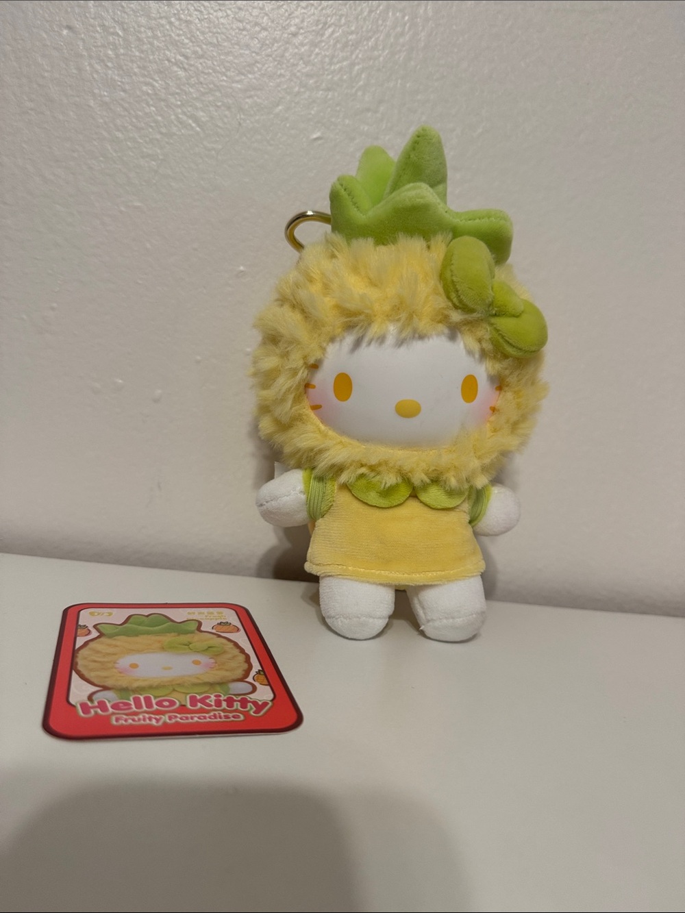 Hello Kitty Pineapple Costume Plush Keychain